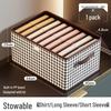 Houndstooth Foldable Clothes Storage Box with Dividers, Large Capacity for Bedroom