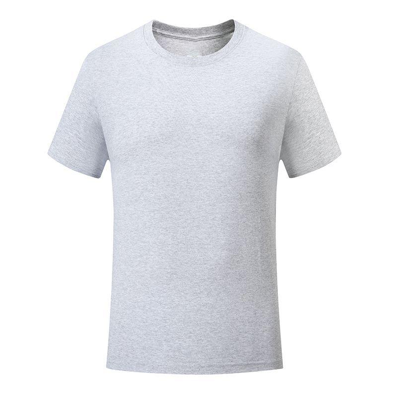 Мужские Женские Однотонные Хлопковые Удобные Футболки с Коротким Рукавом и Круглым Вырезом