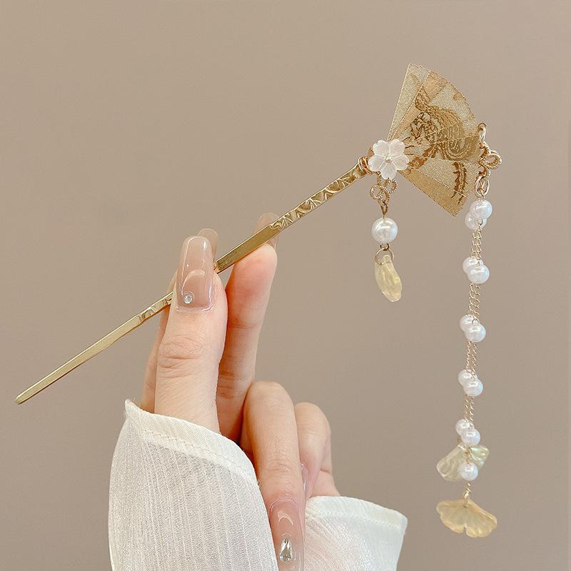 Винтажная китайская палочка для волос в стиле ханьфу, женская металлическая кисточка, вилка для волос, палочки для еды, заколка для волос, женские украшения, заколки для волос, аксессуары