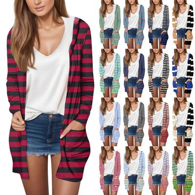 Женская модная повседневная кардиган-куртка с длинным рукавом и капюшоном средней длины