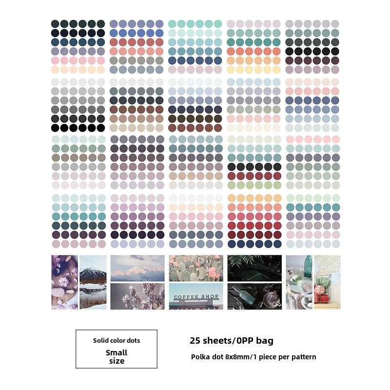 Подарочная коробка с девятью чернилами и солью в виде акварельных точек — креативные простые наклейки для разметки книг и коллажей