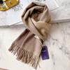 Retro Plaid Fringed Cashmere Scarf Women's Winter High-end Atmosphere Brown Thickened Warm Scarf Men