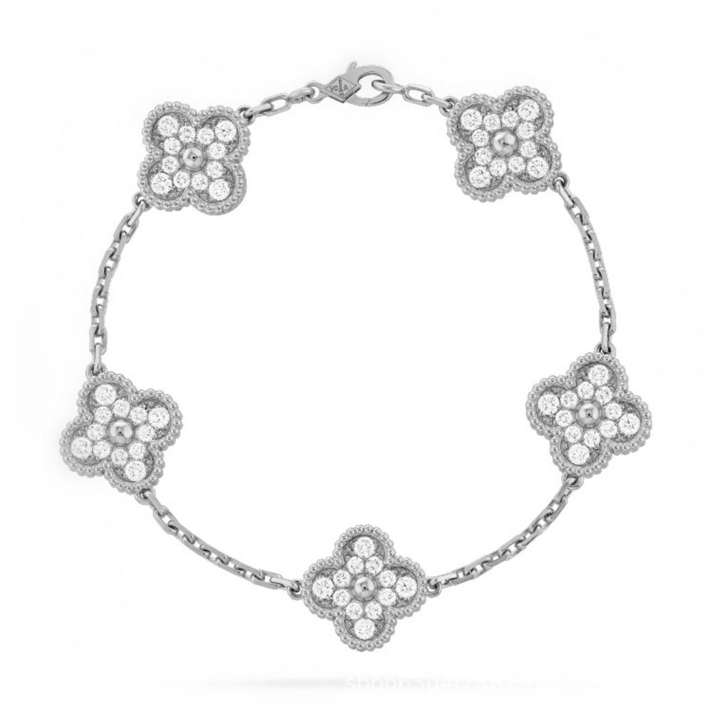 Высококачественная версия Браслет Клевер Пятилистный Агатовый и Жемчужный Браслет Шестилистный Лазерная резка Халцедоновый Браслет/браслет