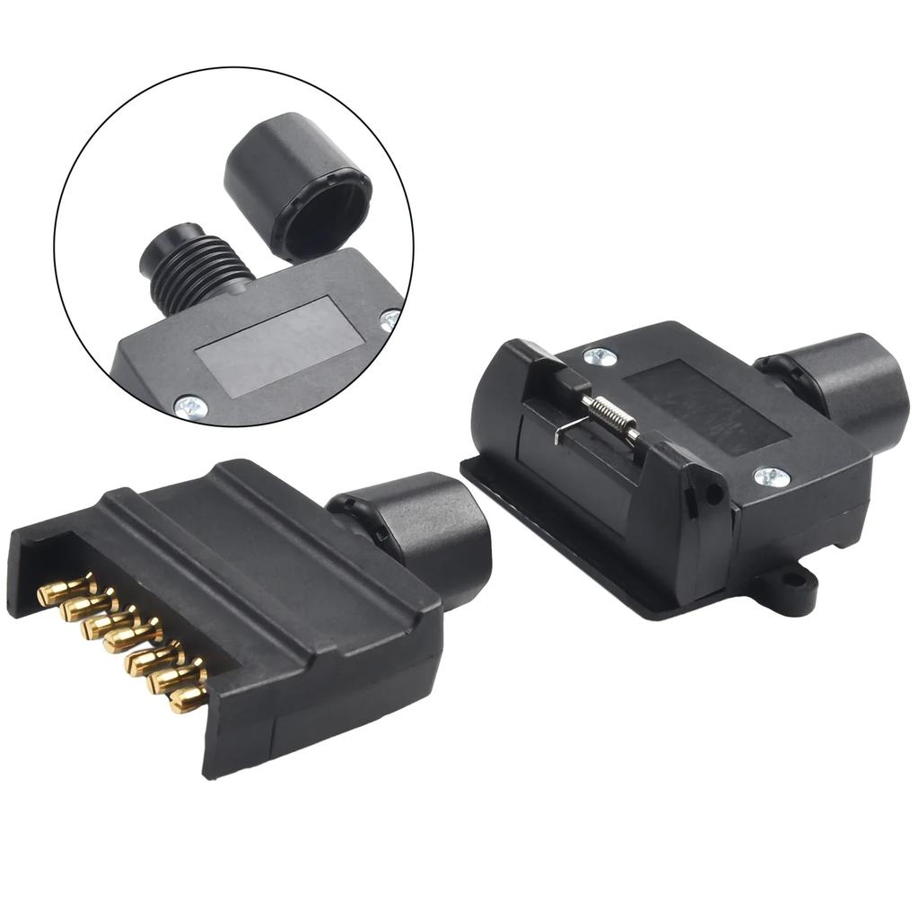 Разъем плоский прицепной штекер RV матовый набор гнезд крестообразные медные иглы плоский прицепной штекер 7Pin горячая распродажа