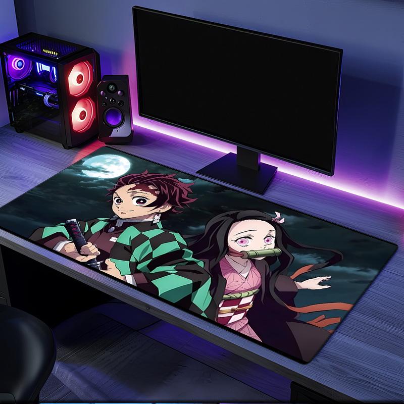 Powerful Demon Anime Mouse Pad, Rubber Base, Mouse Pad for Gamers and Office Use, Gaming Desk , Easy To Clean Mat Christmas fan gifts