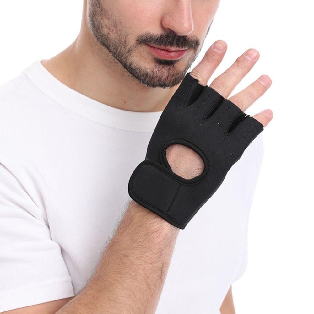 Hollow Back Fitness Gloves Breathable Fitness Gym Mittens Half Finger  Women Men