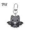 Acrylic Keychain Charm Halloween Bat Wing Cat Keychain, Black Car Key Ring, Handbags Backpacks Decorative Accessories for Party Favors Dark Aesthetic