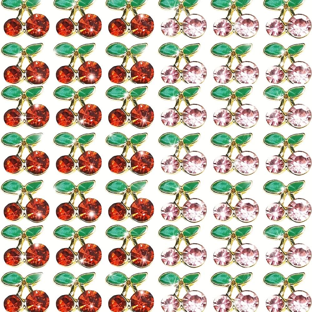 10 шт. Гипоаллергенные 3D-подвески для дизайна ногтей «вишня» со сверкающим цирконом — элегантные украшения для дома и салона в упаковках