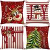 Christmas Pillow Cover for Home Cartoon Sofa Cushion Cover Polyester Printed Living Room Decoration Pillow Cover