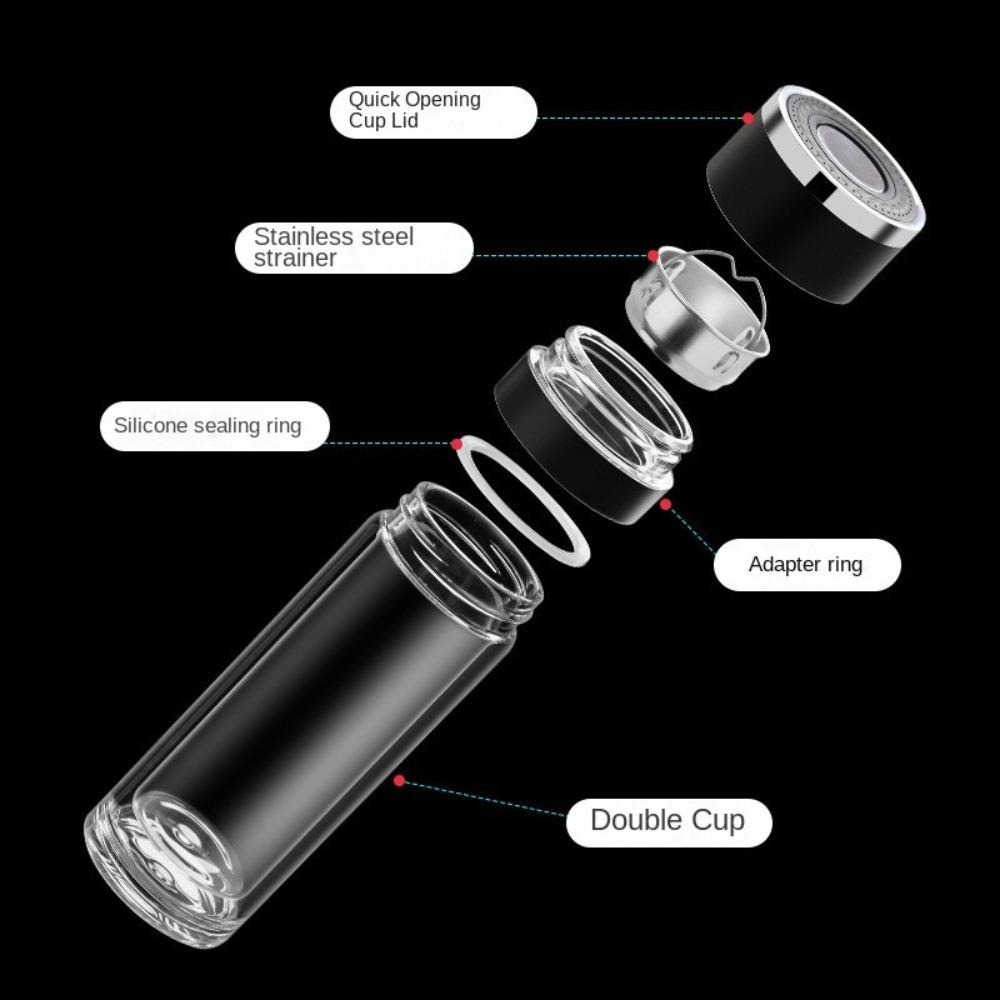 Быстро открывающаяся бутылка для воды для чая 400 мл, заварочный стакан, многоразовый стакан для воды для чая, походов, кемпинга