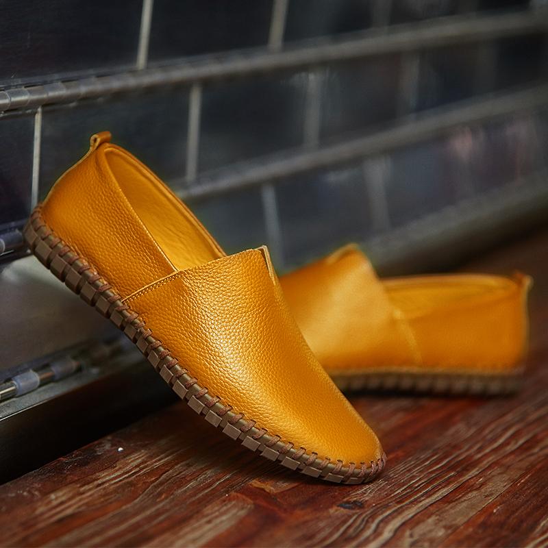 Большие размеры Мужские мягкие туфли из натуральной кожи слипоны Black Hole Shoes Туфли из натуральной кожи с дышащими вставками Мужские повседневные британские туфли