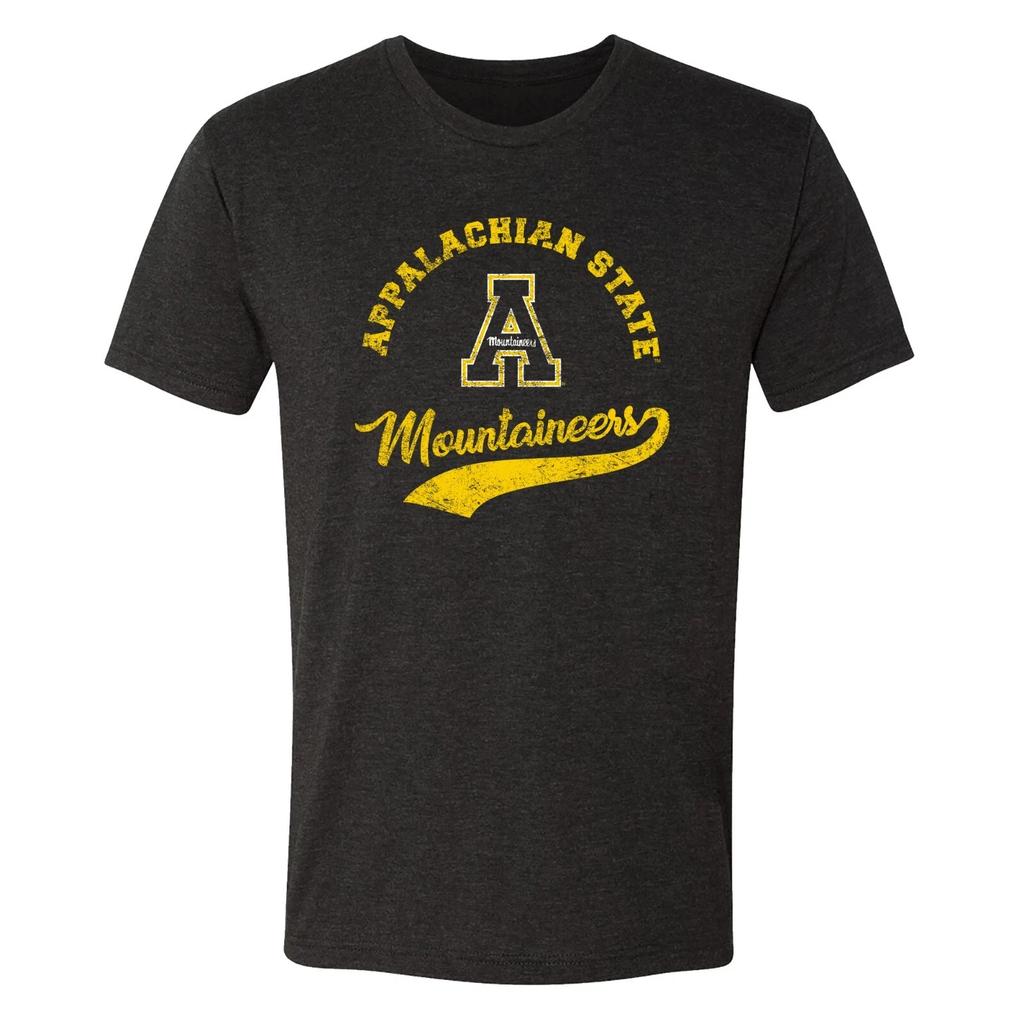 Футболка Appalachian State Mountaineers с ретро-надписью, трехкомпонентная, винтажный черный