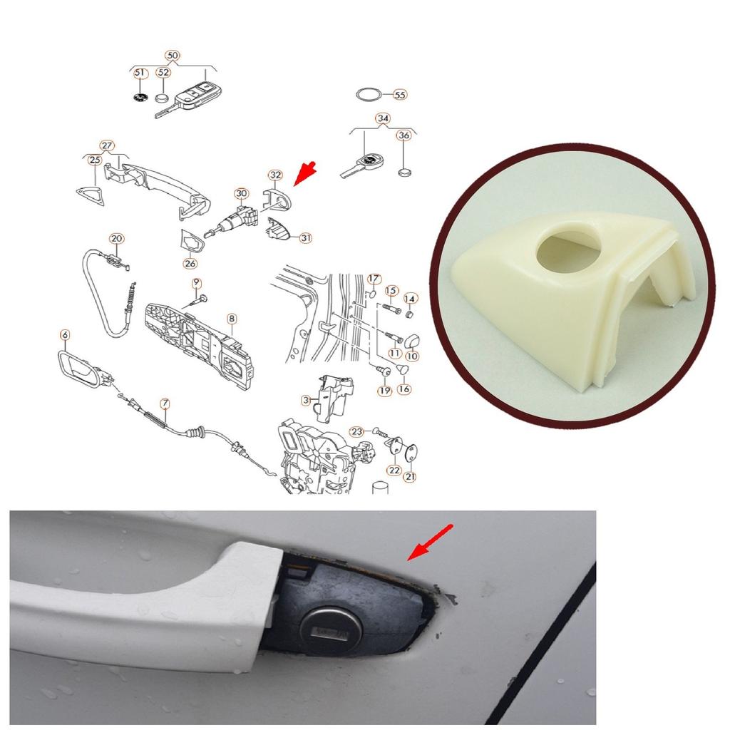 BDP1090 Front Driver Door Handle Lever Cap Cover 5E0837879B for Skoda Octavia Fabia MK3