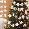 12/60PCS Silver Snowflake Ornaments Christmas Hanging Pendent DIY Xmas Tree Snowflake Winter New Year Party Window Decoration