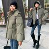 Осенне-зимняя женская свободная удобная утепленная короткая на молнии с капюшоном теплая верхняя одежда больших размеров