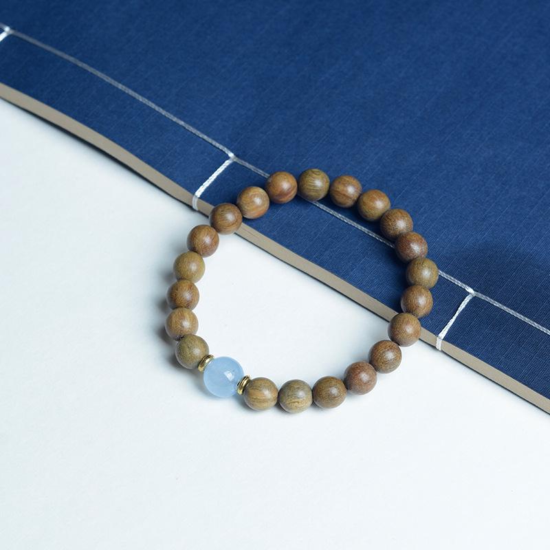 Браслет из 108 бусин из аргентинского зеленого сандала для мужчин и женщин - ручная работа, буддийская нить с прямым волокном.