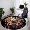 1 шт. Круглый коврик с логотипом группы Queen для офиса - Идеально подходит для декора офиса или кабинета, Машинная стирка, Нескользящая основа, Декоративный коврик для пола