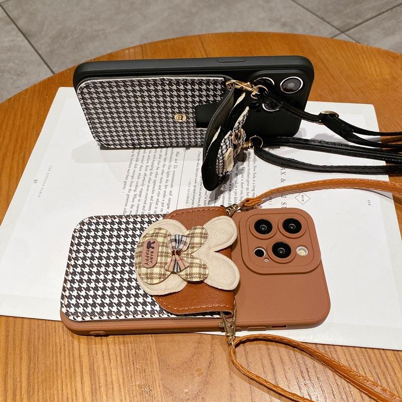 Подходит для Apple 15 thousand bird grid rabbit чехол для мобильного телефона iPhone16Pro сменная сумка для карт 12 модных XS мессенджер