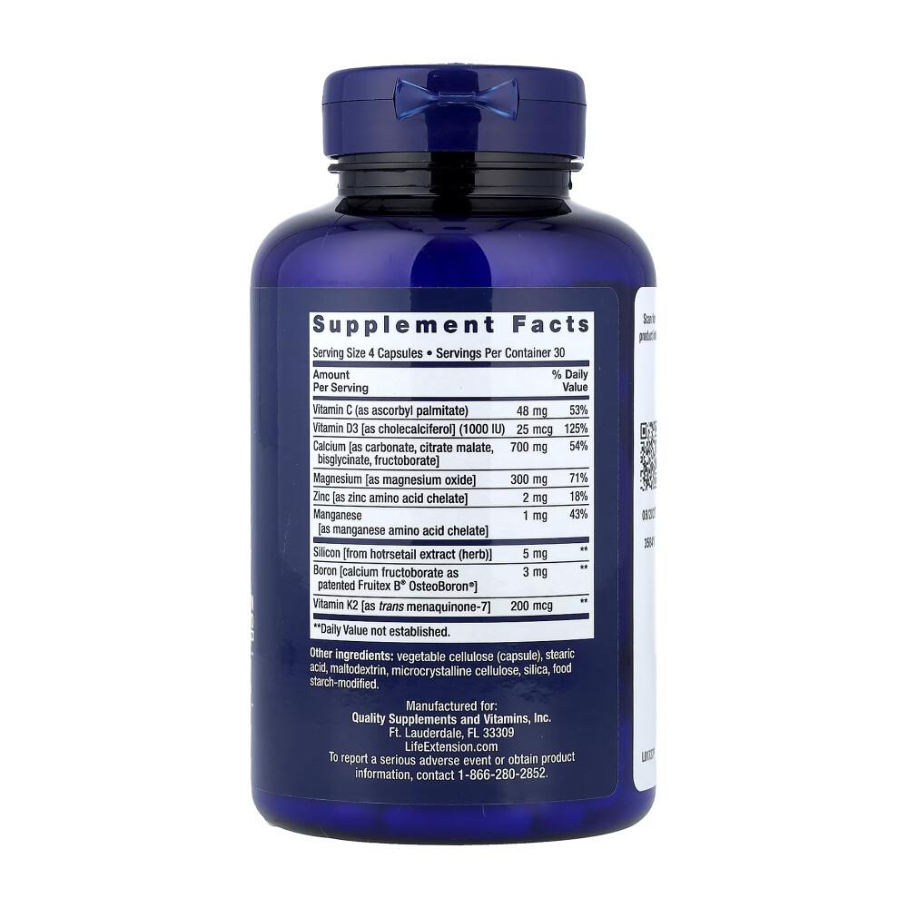 Life Extension Bone Restore with Vitamin K2, 120 Capsules (2-Pack)