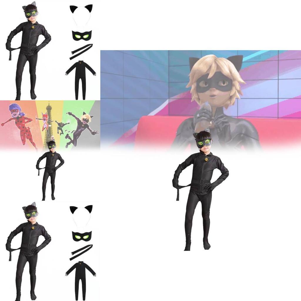 Чудесные истории Ледибаг и Кота Нуара Детский костюм со спандексом для аниме ролевых игр