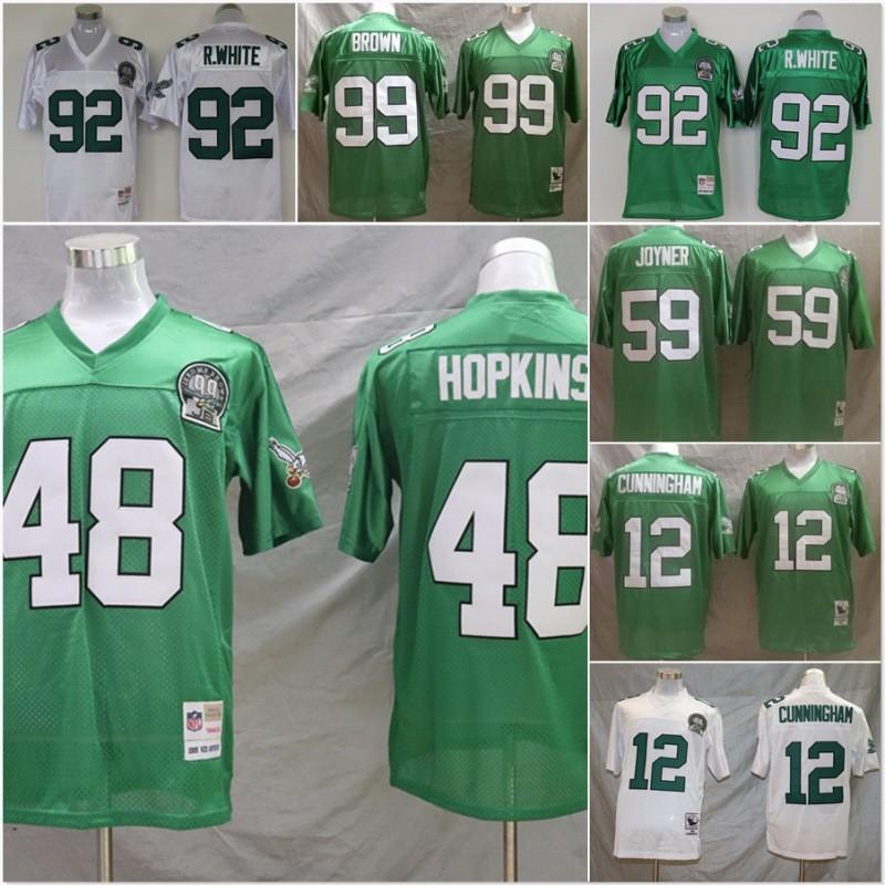 Eagles Football Jersey Retro Embroidered Mesh Training Game 12 48 59 S-XXXL