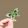 Emerald Butterfly Brooch: French Retro Light Luxury Diamond Insect Pin Accessory
