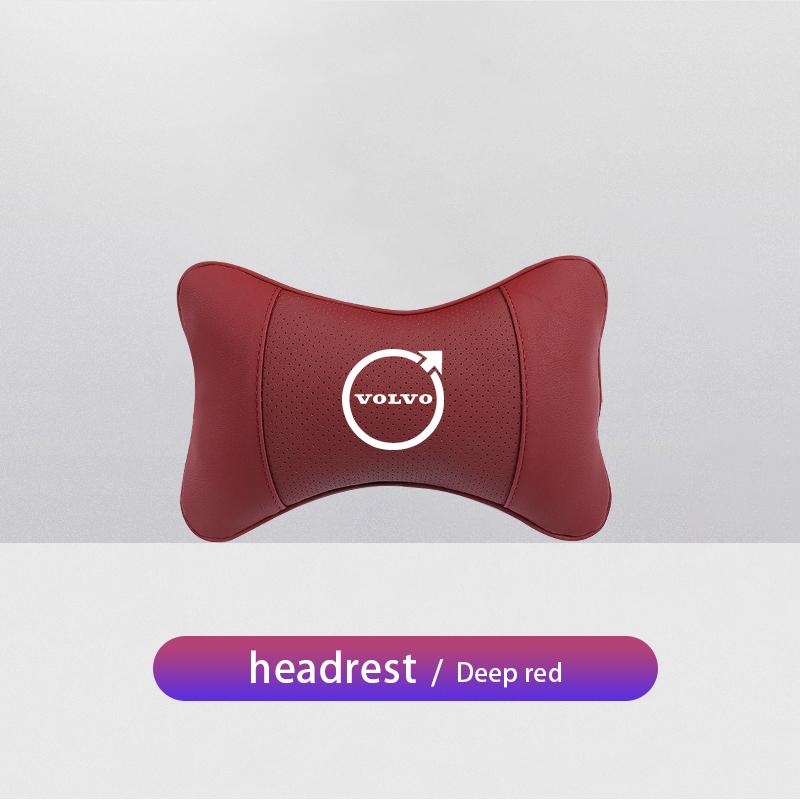 mrjvb7 Leather Car Neck Pillows Auto Interior Seat Rest Headrest Pad For Volvo XC90 V90 V60 XC60 V40 S80 S60 S90 C40 XC40 V70 XC70 C30