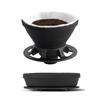Vandroop Coffee Dripper, Foldable, Reusable Silicone, Portable, for Hand Drip Coffee (1-2 Cups) (Black)
