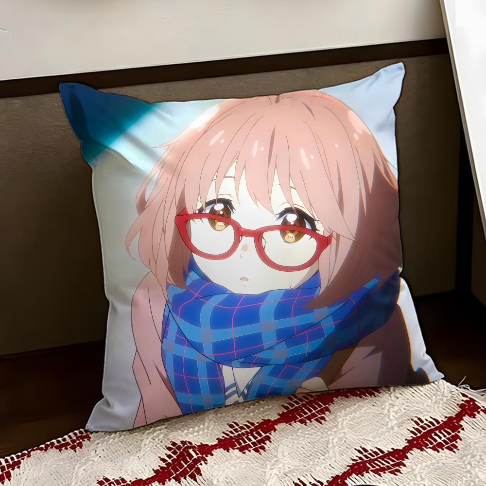 Anime BBeyond the BBoundary Cushion Cover Reversible Soft Durable Pillow Cover Home Car MultiScene Use for Daily Comfort