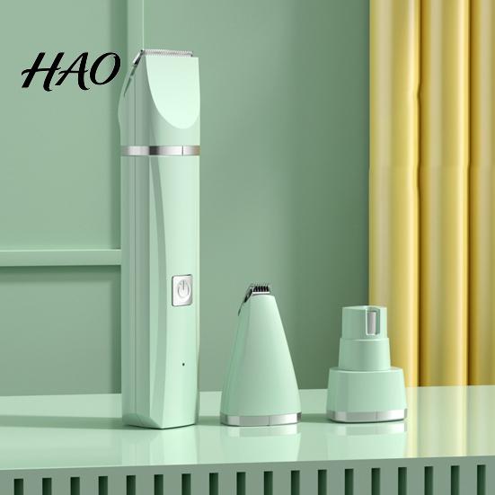 Pet Hair Clipper 1 Set Cat Trimmer Quiet Cordless Handheld Dog Shaver USB Charging Electric 4-in-1 Grooming Kit with 4 Blade for Long Pets Nail