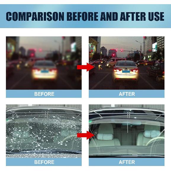 Glass Emulsion Cleaner,Auto Glass Side Window Oil Film Removal Cleaner,Automotive Handheld Oil Flmr Cream,Removes Oil Film & Smudges (2PC)