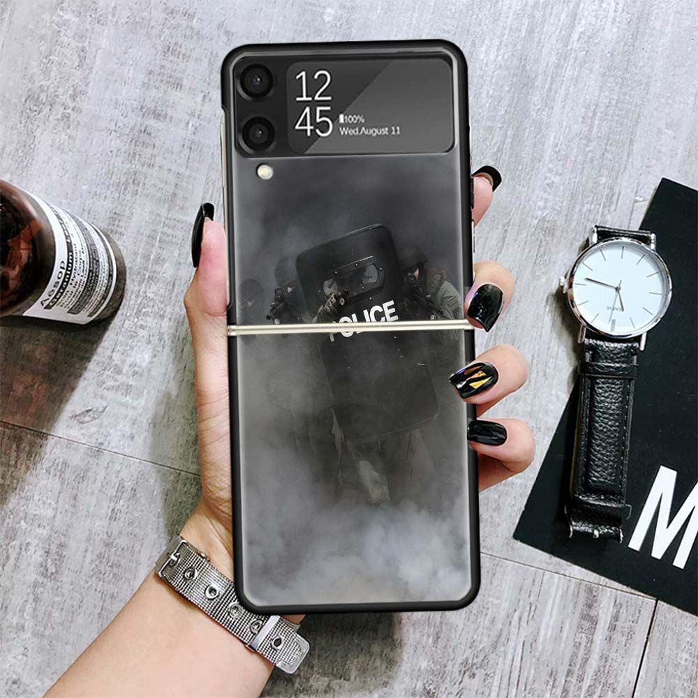 Полиция SWAT ФБР Чехлы Для Samsung Galaxy Z Flip 4 5 6 7 3 Z Flip7 Flip6 Flip4 Flip5 Flip3 5G Жесткий Ударопрочный Чехол Fundas Galaxy