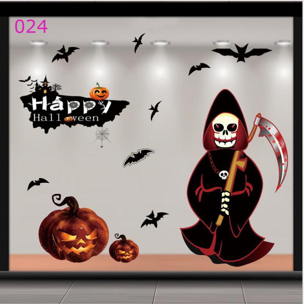 Хэллоуин Отель Торговый центр Школьный класс Наклейка на окно Тыква Скелет Волшебник Летучая мышь И другие Стеклянные наклейки Наклейки на стену