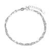 925 Silver Electroplated Double-layer Chain Bracelet Ins Niche Jewelry Women High-end Minimalist Geometric Bead Fashion