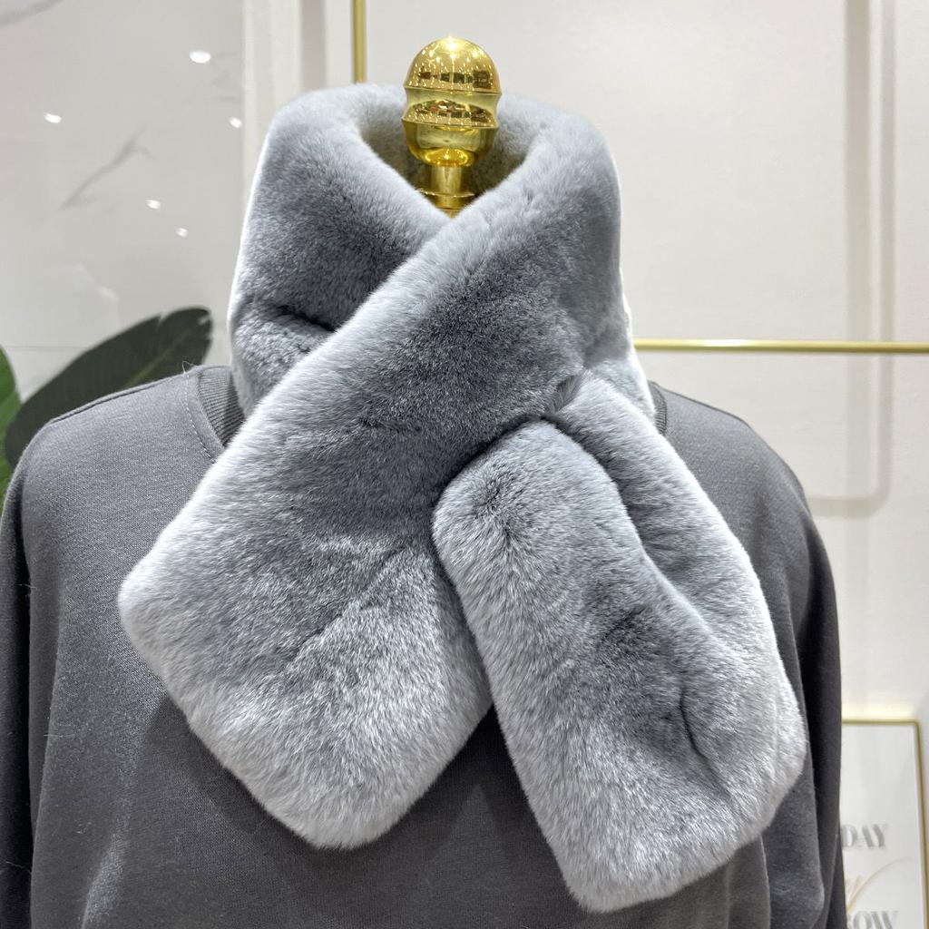 Зимний шарф из искусственного меха унисекс — толстый, вязаный, мягкий и стильный аксессуар для модного теплого комфорта