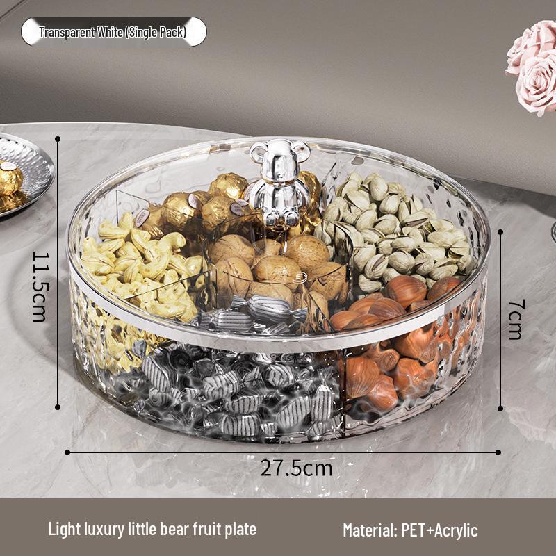 Элегантная ваза для орехов и конфет: Герметичная фруктовая тарелка и коробка для хранения закусок для журнального столика