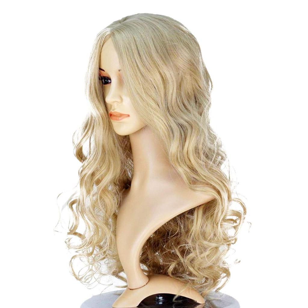 Monoii Cinderella Wig Cosplay Halloween Wig Costume Long Blonde