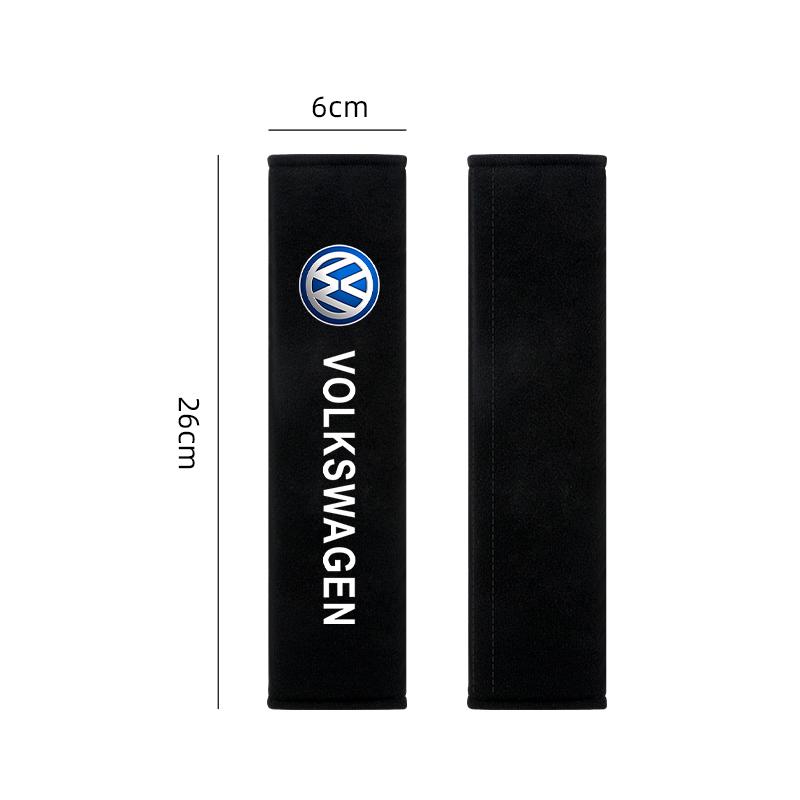 VW 2pcs Breathable Protection For Volkswagen VW Golf Tiguan POLO TOURAN CADDY Car Seat Belt Cotton Safety Belt Shoulder Cover