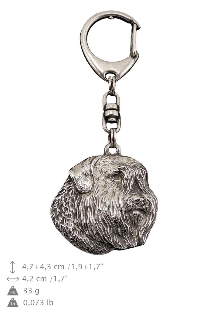 Бувье-де-Фландр, Фландрская скотогонная собака - Посеребренный брелок с собакой в подарочной коробке, украшение для сумки, подвеска для рюкзака от бренда Art-Dog