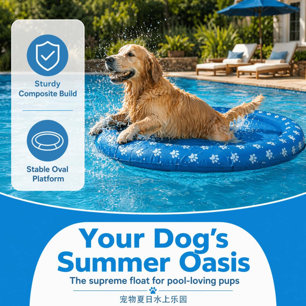 Oval Cushion Shape Pet Floating Raft Flat Center Inflatable Pet Toy Outdoor Water Games