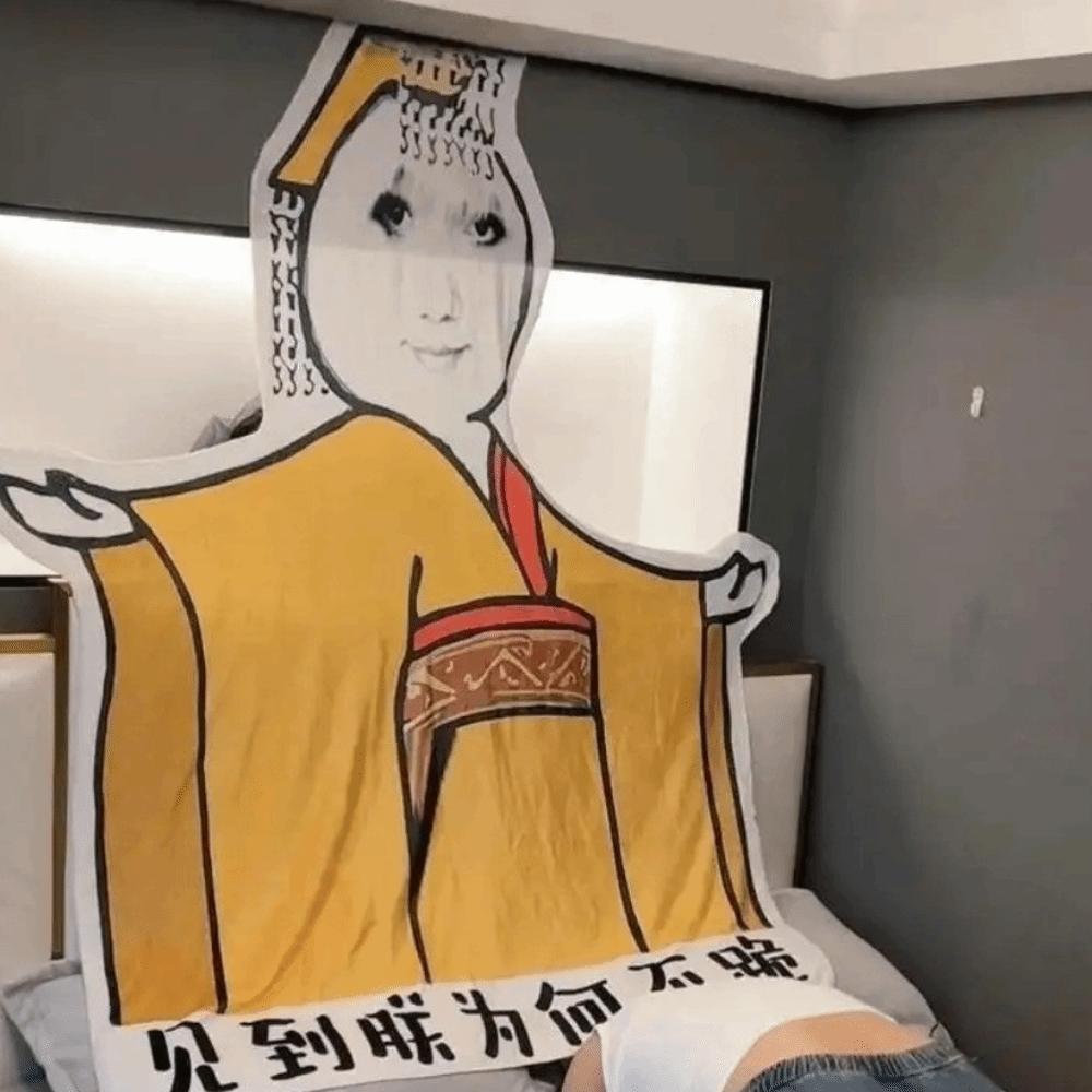 Flannel Emperor Dragon Blanket Fade-resistant Skin-friendly Chinese Meme Blanket Office Nap Soft Sofa Throw Blanket