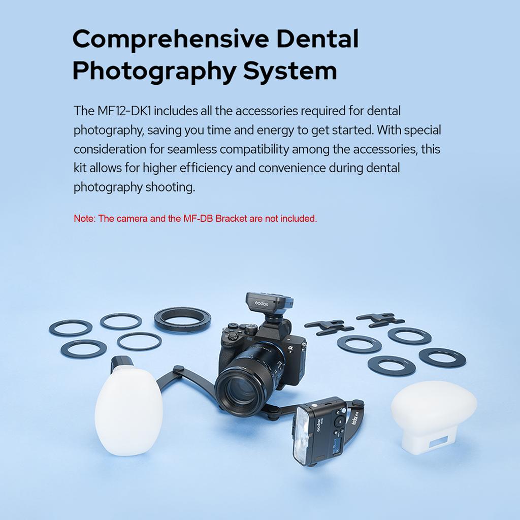 Комплект макровспышки GODOX MF12-DK1, включающий 2 выносные TTL-вспышки MF12 + 1 триггер вспышки + 8