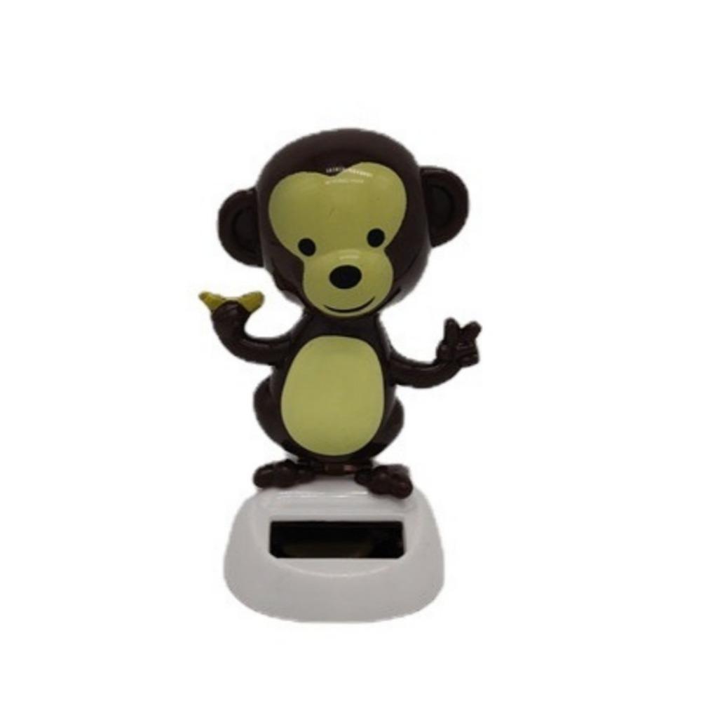 Dashboard Solar Power Shaking Head Cat Solar Toy Doll Dancing Monkey Figure Bobble Head Doll