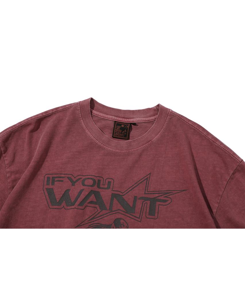 IFYOUWANT Motorcycle Pigment Tee Dusty Pink
