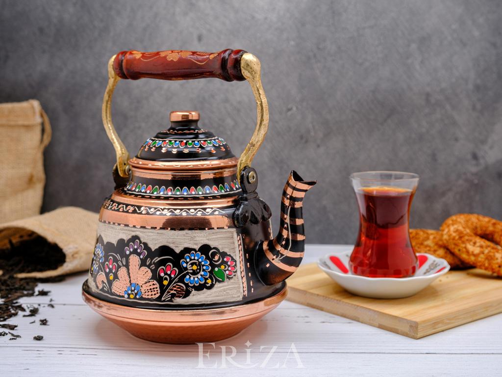 Старинный заварной чайник из цельной кованой меди 1,6 литра 108 унций