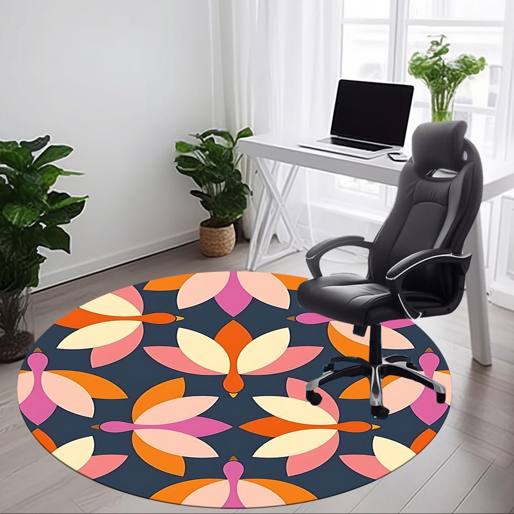1pc Ducks Pattern Office Round Area Rug, Indoor Mat Suitable For Office, Under Office Chairs Bedroom Living Room Home Decor, Room Deco 159