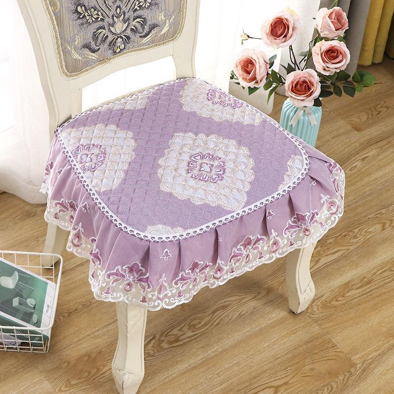 Подушка для обеденного стула, европейские подушки для сидений с принтом и кружевом, качественный коврик для стула Four Seasons, нескользящая подушка для ягодиц