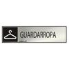 Cloakroom Information Sign  (adhesive Stainless Steel 0.8mm) 5x20cm Normal Light
