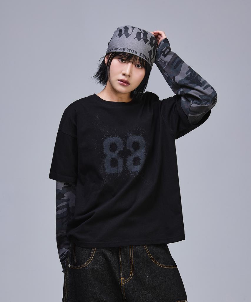 SCALLYWAG 88 Crop Layered Long Sleeve [Camo]