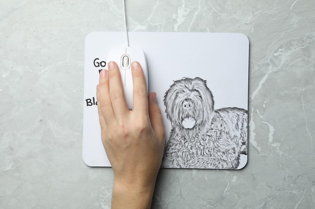 Black Russian Terrier, Chornyi Terrier - mouse pad with print, personalized dog-themed mouse pad, unique gadget for an office worker by Art-Dog brand